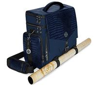 ENHANCE Borsa DnD dell'avventuriero per giochi di ruolo da collezione - Borsa da viaggio esterna per giochi di ruolo in pelle di drago con caveau di stoccaggio per miniature da tavolo - Drago Blu