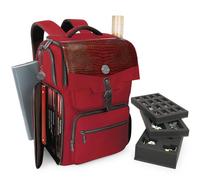 ENHANCE Collector’s Edition Zaino DnD - Borsa RPG per DM di Dungeons & Dragons - Zaino DnD per 6-8 Libri, Laptop 18"/Scomparto DM, Foam per Miniature, Tasche Accessori, Cinghia Mappe (Drago Rosso)
