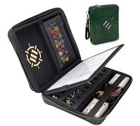 ENHANCE Custodia Organizer per Giochi di Ruolo in Edizione da Collezione - Raccoglitore DND con Supporto per Fogli di Personaggi Integrato e Pannello per Scriba Cancellabile (Dragon Verde)