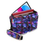 ENHANCE Designer Edition DnD Borsa- Elegante Borsa a Tracolla per Giochi di Ruolo, Adatta per il Manuale del Giocatore, Raccoglitori, dadi e Accessori, con Custodia per Tablet e Tasche (Galassia)