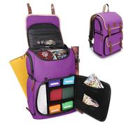 ENHANCE Designer Edition Sammelkarten-Rucksack in voller Größe - MTG-Decktasche, Platz für Kartenordner, TCG-Deckbox-Aufbewahrung - kompatibel mit Magic The Gathering, (Canvas-Look - Lila)