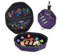 ENHANCE Gioco da Tavolo Caso di Dadi e Vassoio di Rotolamento Contenitore di Stoccaggio per Un Massimo di 150 Pezzi Rpg - Design Robusto e Protettivo con Interni Morbidi - Accessorio (Drago Viola)