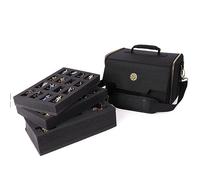 ENHANCE Miniature Figure Satchel - Custodia compatta e custodia per il trasporto per miniature DnD con tracolla, 3 vassoi in schiuma (2 vassoi pretagliati e 1 vassoio Pick & Pluck).