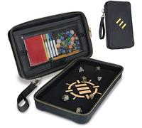 ENHANCE Portadadi DnD da Tavolo e Vassoio per Dadi - Porta dadi e contenitore per un massimo di 500 RPG con design protettivo robusto, interni morbidi e tasche organizer (Capacità 500 Dadis)