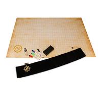 ENHANCE Rpg Grid Mat - Mappa DND da Tavolo (60.96x91.44 CM) Gioco di Ruolo Dry Erase DND Mat Set Completo per Maestri e Principianti, Tappetino Battle Grid in Pergamena cancellabile