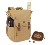 ENHANCE Zaino Venture Canvas DnD - Borsa DM RPG per Dungeons & Dragon con Vassoio per dadi Rimovibile - Borsa da Viaggio per 4-6 Libri, slot per Laptop 17", Schermo DM, Bagagli, Cinghia torace e Mappa