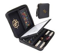 ENHANCE Custodia organizer per giochi di ruolo, raccoglitore DND con supporto per fogli di caratteri integrato e pannello cancellabile, area di rotolamento dei dadi, custodia rimovibile per penne,