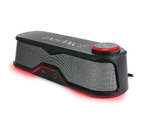 ENHANCE SB1 Altoparlanti per Computer Barra Audio ad Alta Escursione - Barra Audio per Computer Alimentata Tramite USB, Manopola di Controllo Volume a LED, Pass Through per Cuffie, Soundbar PC