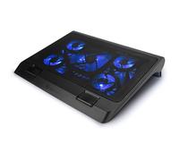 ENHANCE Supporto di Raffreddamento per PC Portatile, Piastra di Raffreddamento di 5 ventilatori con LED Blu e 2 Porte USB, Compatibile con Supporto per Computer Portatile e Notebook, Dimensioni: 40 x