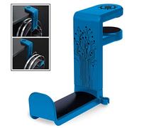 ENHANCE Supporto per Cuffie Gaming - Supporto Cuffie da Tavolo con Braccio Rotante Regolabile 360, Morsetto per Scrivania sul Design, Misura Universale e Organizer per Clip per Cavo Integrato - Blu