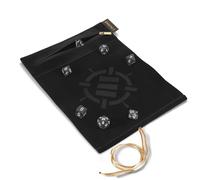 ENHANCE Tappetino per Dadi Roll on a Scroll e Set di 7 Dadi in Acrilico - Custodia in Velluto con 7 Dadi in Acrilico Abbinati, Supporto e Vassoio. Compatibile con D&D e Giochi da Tavolo - Nero