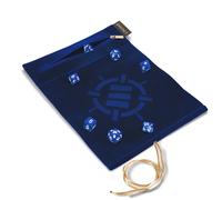 ENHANCE Tappetino per Dadi Roll on a Scroll e Set di 7 Dadi in Acrilico - Custodia in Velluto con 7 Dadi in Acrilico Abbinati, Supporto e Vassoio. Compatibile con D&D e Giochi da Tavolo - Blu