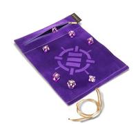 ENHANCE Tappetino per Dadi Roll on a Scroll e Set di 7 Dadi in Acrilico - Custodia in Velluto con 7 Dadi in Acrilico Abbinati, Supporto e Vassoio. Compatibile con D&D e Giochi da Tavolo - Viola