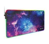 ENHANCE Tappetino per Mouse da Gioco XXL LED - con 7 Colori RGB, 3 Modalità colore, Smart Control, Superficie di Tracciamento Resistente All'acqua - (Galassia) - Pad esteso - 81,28 x 35,56 CM