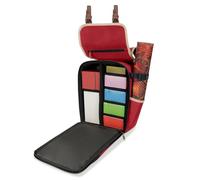 ENHANCE Zaino MTG Compatto Designer Edition con Interno Personalizzabile per Magic The Gathering, Lorcana e altri TCG - Tasche Accessori per dadi, Booster, Tracciatore di tag, Tasca Playmat (Rosso)