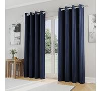 Enhanced Living Nightfall - Tende oscuranti con occhielli, termiche, blu navy, per camera da letto, 168 x 229 cm, 230 g/m², morbidissime, a risparmio energetico e riduzione del rumore, 2 pannelli