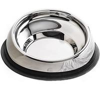 Enhanced Pet Bowl - Ciotola in acciaio inox, bordo rialzato per cani/gatti dal muso schiacciato, antiscivolo, uso alimentare, anti-fuoriuscite, meno gas, più ordine, migliore digestione (misura S)