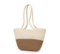 EnhbZoilism Borsa da spiaggia per donna, borsa a mano, borsa a tracolla in maglia, per matrimonio, vacanze, spiaggia, estate