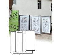 ENHEN Binario Quadri Pannello Espositivo Mobile per Opere d'Arte per Bambini, Bacheca da Parete per Opere d'Arte, Sistema di Sospensione per Quadri, Pubblicitario(8 Panels,100x250cm (40" x 99"))