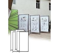 ENHEN Binario Quadri Pannello Espositivo Mobile per Opere d'Arte per Bambini, Bacheca da Parete per Opere d'Arte, Sistema di Sospensione per Quadri, Pubblicitario(5 Panels,100x250cm (40" x 99"))