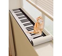 ENHEN Tappetino per Davanzale Tappetino per Davanzale con Motivo A Pianoforte per Gatti, Copridavanzale Antiscivolo e Impermeabile per Piante da Balcone, Cuscini Tagliabili(170x10cm (67x4in))