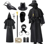 Enhenenhen Costume da Dottore della Peste da uomo, Costume da Dottore della Peste Medievale, Costume Cosplay con maschera per adulti Halloween Carnevale