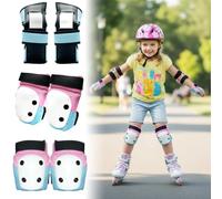 ENHERWE Set di ginocchiere e gomitiere per bambini dai 5 ai 8 anni, protezione per ginocchia rosa per skateboard e scooter, protezione per pattini da ghiaccio e protezioni per pattini, gomitiere rosa