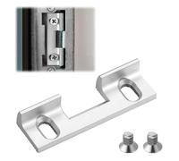 Enhon Pezzo di ricambio tipo 115 per incontri elettrici, 46 x 14,4 x 9 mm, elemento regolabile per incontri, distanza tra i fori delle viti 32 mm, piastra di montaggio per apriporta standard, argento