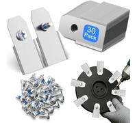 Enhon Set di 30 Lame a Mezzo Dente, compatibili con Husqvarna/Gardena. Lame di Ricambio in Acciaio Inossidabile per Robot rasaerba, Incluse 30 Viti a Mezzo Filetto.