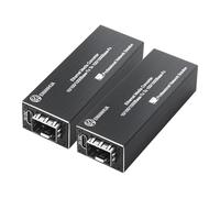ENIANHUA Confezione da 2 convertitori multimediali Gigabit LC da fibra a Ethernet, mini Ethernet PoE e DC alimentati in fibra, mini 1 x 10/100/1000Base-T RJ45 a 100FX/1000Base-X SFP Slot