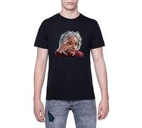 Enigmae Alberto Einstein Pensare T-Shirt da Uomo Manica Corta Nero Men Black Tee