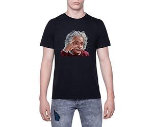 Enigmae Alberto Einstein Pensare T-Shirt da Uomo Manica Corta Nero Men Black Tee