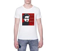 Enigmae Gramsci Quote T-Shirt da Uomo Manica Corta Bianca Men White Tee XXL