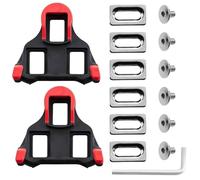 EnixwH 15 Pezzi Tacchette Spd, Tacchetti per Bici 6°, Tacchette Bici da Corsa Antiscivolo, Pedale Antiscivolo Cleat Compatibile, Scarpe da Ciclismo Cleat Set Unisex per Competizione (Rosso)