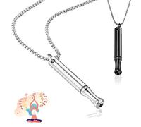 EnixwH 2 Collana Ansia Respiratore Collana Smettere Fumare per Donna Uomo, Collana per Smettere di Fumare, Collana per L'Ansia, Acciaio Inossidabile Collana Respiratoria per Smettere di Fumare