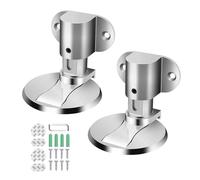 EnixwH 2 Fermaporta Magnetico Invisibile, Ferma Porta Da Pavimento Magnetico Regolabili In Metallo, Fermaporta Da Pavimento Magnetico Nastro Biadesivo 3m O Installazione Di Foratura (Argento)