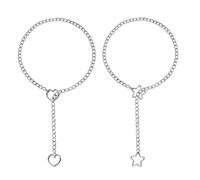 EnixwH 2 Pezzi Heart Slip Chain Collana Lunga Donna Girocollo Choker Catena Punk Choker Donna Ciondolo Collana Regolabile Cuban Link Gioielli Gotici per Natale Compleanno Halloween Festa