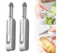 EnixwH 2 Pezzi Pelaverdure, Pelapatate Professionale, Pela Patate e Verdure, 3 in 1 Multifunzione Taglierina Verdure Affettatrice Frutta Pelle Pelapatate Strumento Cucina per Verdura Carota Frutta