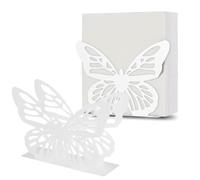 EnixwH 2 Portatovaglioli Da Tavola A Forma Di Farfalla, Porta Tovaglioli Da Tavolo In Metallo, Porta Tovaglioli Cucina, Portatovaglioli Verticale, per Decorazione Tavolo In Ristorante (Bianco)