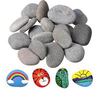 EnixwH 24 Pezzi 3-5 CM Sassi da Dipingere Creative Pebble Kit per Dipingere Bambini per Pittura Pietra Dipinta Creativa Decorazione Cortile Artigianato Creazioni Creative e Decorazioni Giardino