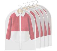 EnixwH 5 Custodie per Abiti, 60x80 CM Copriabiti Antipolvere Trasparenti, PEVA Porta Abiti Da Viaggio, Copertura Vestiti con Cerniera, Custodie Copri Abiti per Smoking, Giacca, Camicie