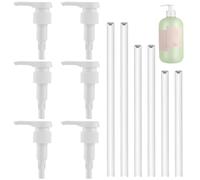 EnixwH 6 pompe dosatrici da 1 l, sciroppo, dispenser di sciroppo, pompa dosatrice, dispenser con 6 cannucce, 28/410, 33/410, testa pompa pompa in plastica, per shampoo e risciacquo bevande concentrate