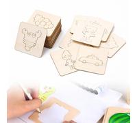 EnixwH 60 Pezzi 7,5 x 7,5 CM Stencil per Pittura Stencil Bambini Lavoretti Creativi per Bambini Set Legno Educativi Ideali Lavori Manuali e Disegni Compleanno Festa di Halloween a Tema Dinosauri