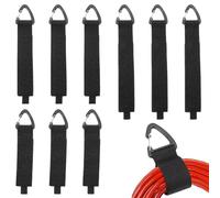 EnixwH 9 Pezzi Fascette Velcro, Fascette Riutilizzabili con Fibbia in Metallo, Cinghie di Fissaggio Resistente, Cinghie Elastiche Velcro Regolabile per Gestione Cavi Officina Garage Casa