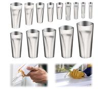 EnixwH Set di 14 Ugelli in Inossidabile per Guarnizioni in Acciaio Inox, Beccucci per Cartuccia, Ugello per Calafataggio, Ugelli per Calafataggio Acciaio Inossidabile Kit, Ugelli Per Pistola Silicone