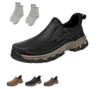 Enjerr Orthopedic Shoes Men, 2025 New Men's Orthopedic Comfortable Hands Loafers, Arch Support, Non Slip (Black,50)