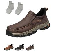 Enjerr Orthopedic Shoes Men, 2025 New Men's Orthopedic Comfortable Hands Loafers, Arch Support, Non Slip (Dark Brown,48)