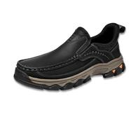 Enjerr Orthopedic Shoes Men, New Men's Comfortable Casual Genuine Leather Slip on Loafers, for Man (Black,43)