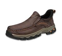 Enjerr Orthopedic Shoes Men, New Men's Comfortable Casual Genuine Leather Slip on Loafers, for Man (Dark Brown,41)