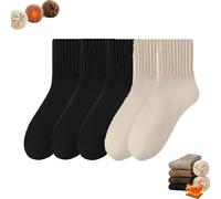 Enjerr Socks, 5 paia di calzini da donna Solid Mid-Calf Socks, calzini invernali da BootsSocks Thickened Knit Warm Cozy CrewSocks for Sleeping Floor, Mixed B, Taglia unica